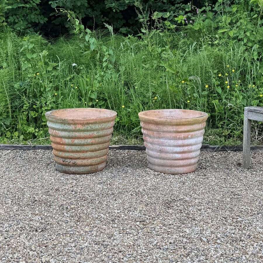 Pair of Beehive Terracotta Planters