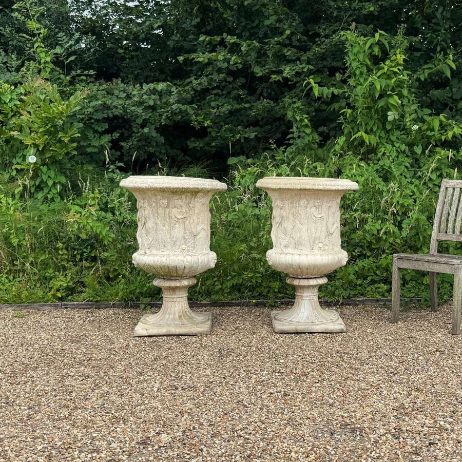 Pair of Large Medici Urns