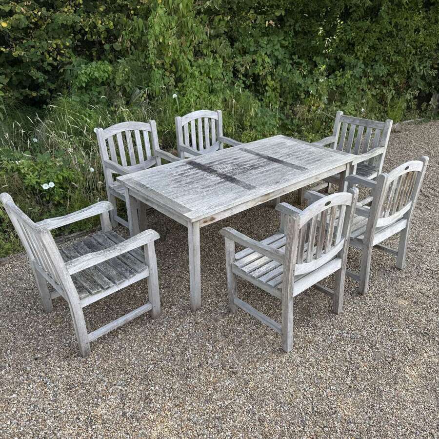 Silvered Seating Set with Carver Chairs