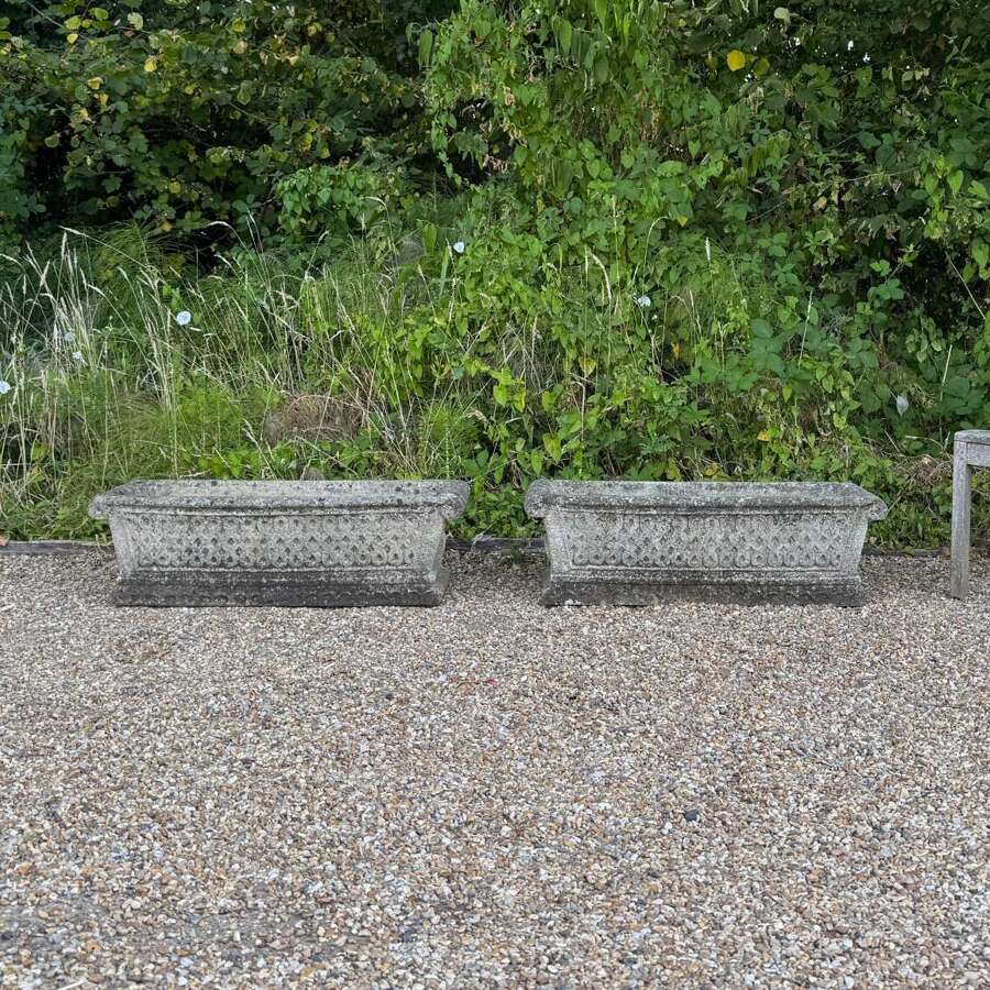 Pair of Patinated Cotswold Troughs
