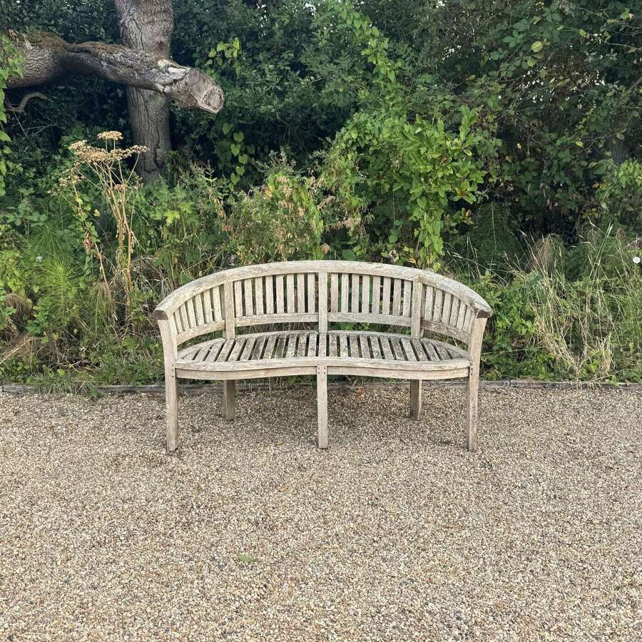 Weathered Curved Bench