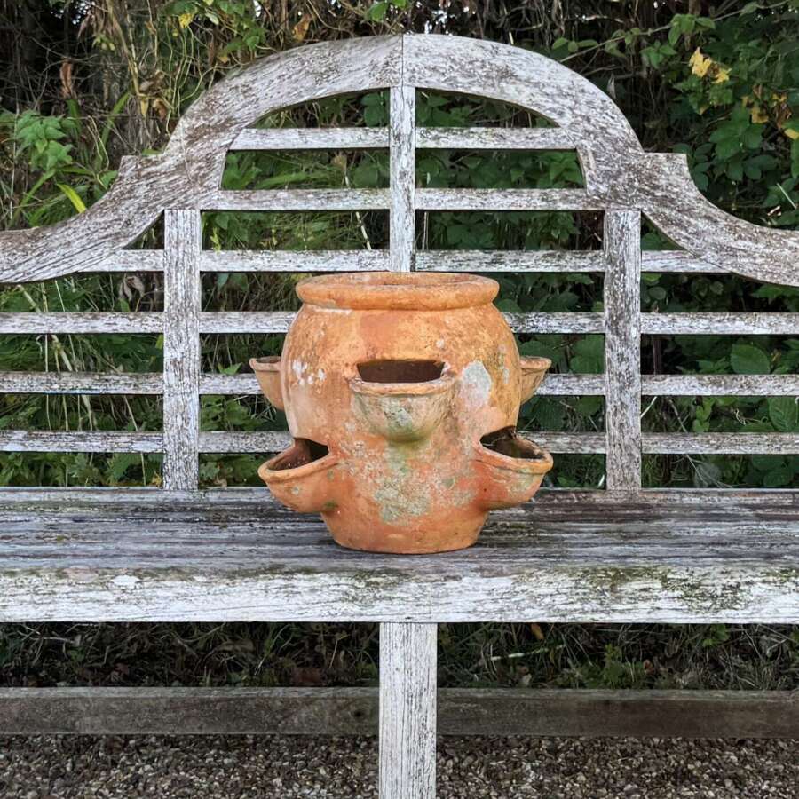 Small Patinated Strawberry or Herb Planter