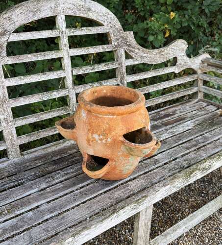 Small Patinated Strawberry or Herb Planter