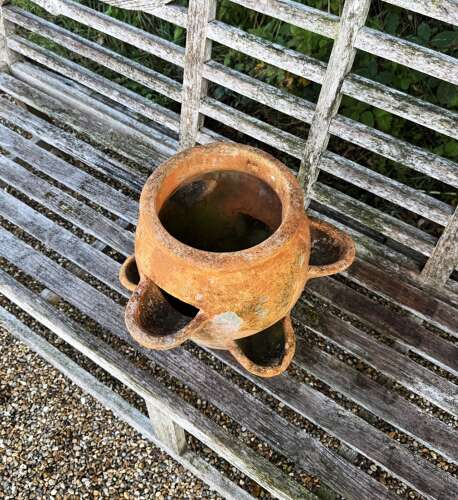 Small Patinated Strawberry or Herb Planter