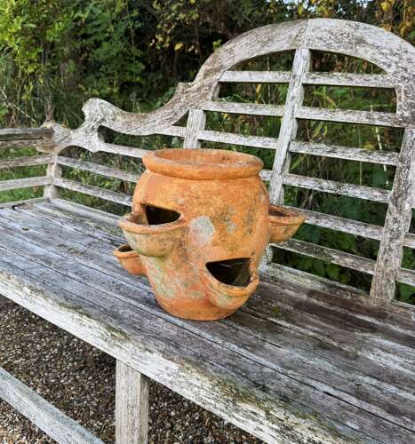 Small Patinated Strawberry or Herb Planter