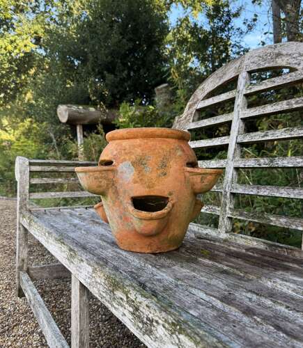 Small Patinated Strawberry or Herb Planter